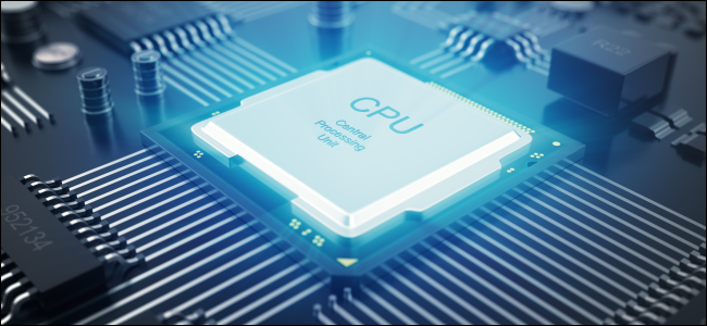 Uma CPU estilizada em uma placa-mãe