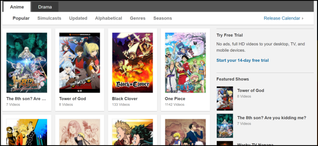 Programas Crunchyroll