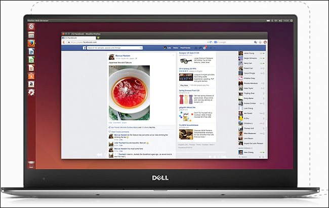 O laptop da edição Dell XPS 13 para desenvolvedores mostrando um desktop Ubuntu.