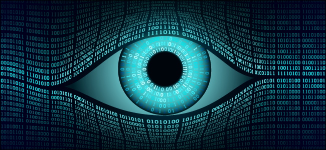 Um olho que representa a vigilância digital.