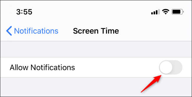 Desativando notificações de tempo de tela em um iPhone ou iPad