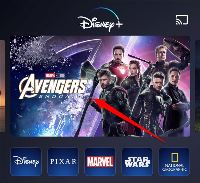 Disney + App Selecione um filme