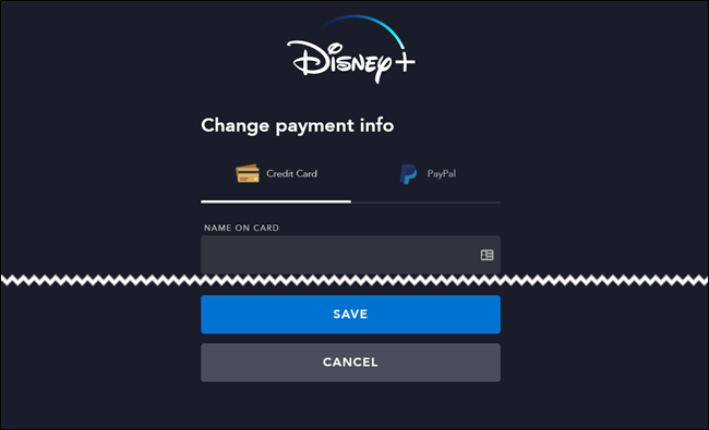 Disney + página de faturamento