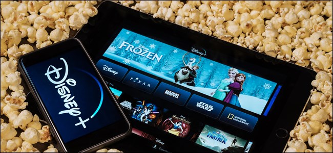 Disney + em um telefone e tablet