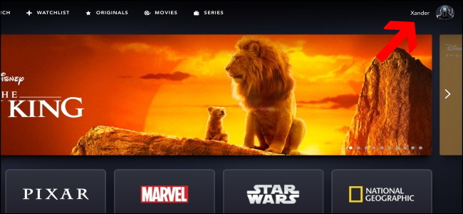 Disney + Home Page