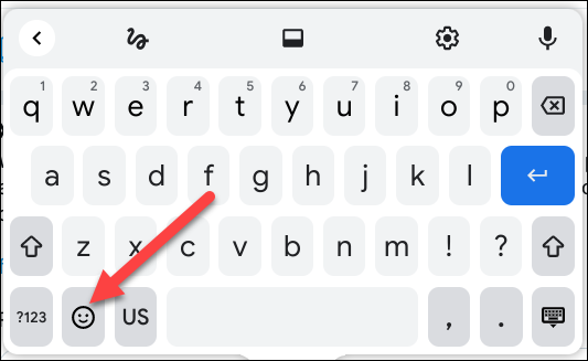 botão de emoji no teclado virtual