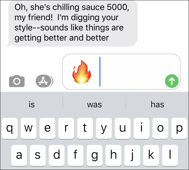 Inserindo um emoji no Apple Mensagens