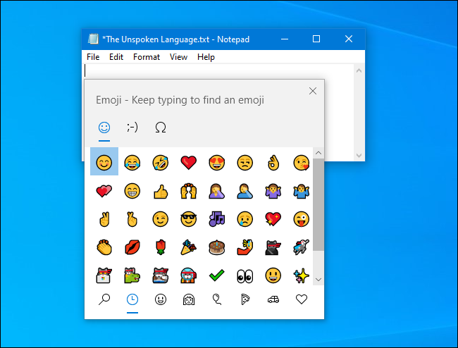 O Painel de Emoji no Windows 10