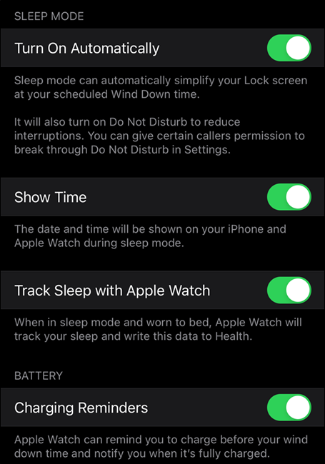 O menu "Modo de suspensão" no Apple Watch.