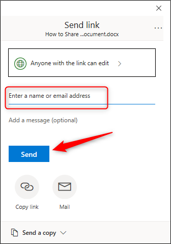 insira o endereço de e-mail e clique em enviar