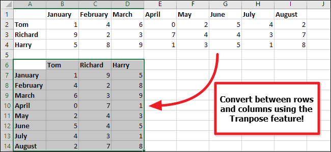 turn row into column in excel