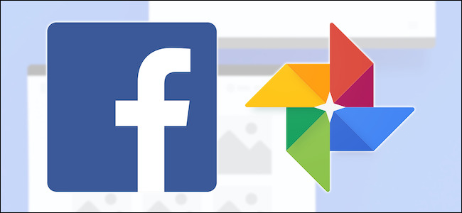 Logotipos do Facebook e Google Fotos