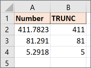 Primeiro exemplo de função TRUNC