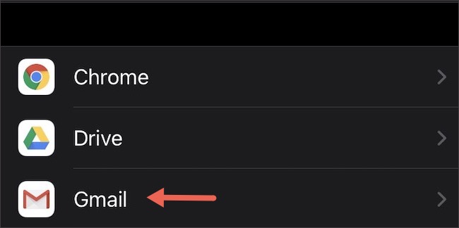 Toque em "Gmail".