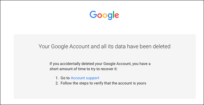 conta do google excluída