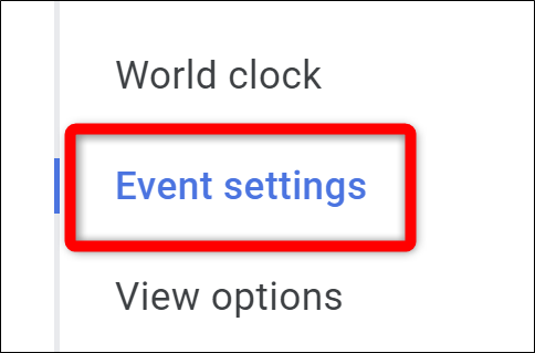 Google Agenda Selecionar configurações de evento