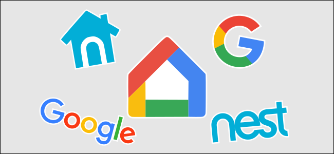 Os logotipos Google Home e Nest.