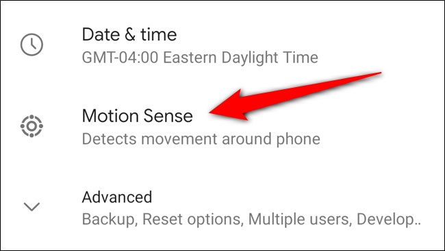 Google Pixel 4 Select Motion Sense