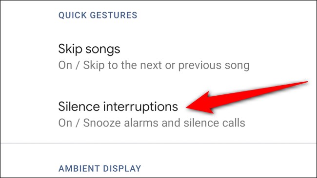 Google Pixel 4 Select Silence Interruptions