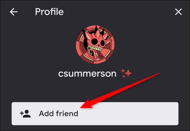 Clique em Adicionar amigo no aplicativo Google Stadia