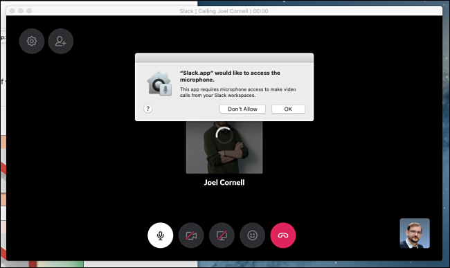 Conceda acesso ao microfone no Slack para chat de vídeo