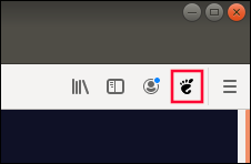 Ícone GNOME na barra de ferramentas do Firefox