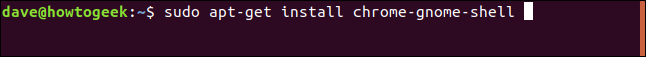sudo apt-get install chrome-gnome-shell em uma janela de terminal