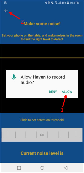 Configuração de gravação de áudio Haven