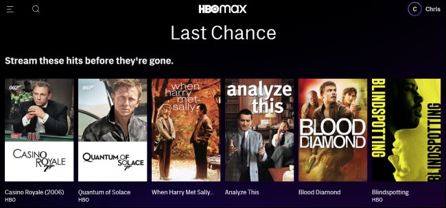 Títulos Last Chance na HBO Max