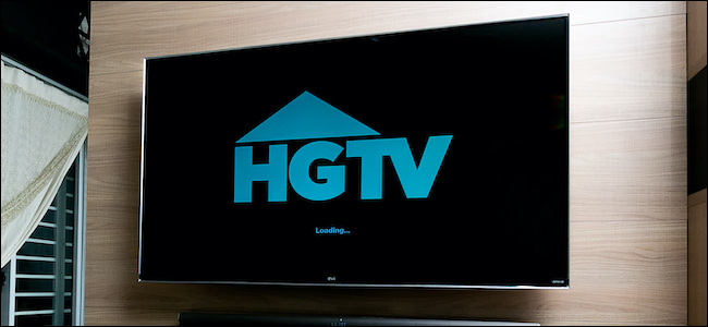 Logotipo da HGTV em uma televisão