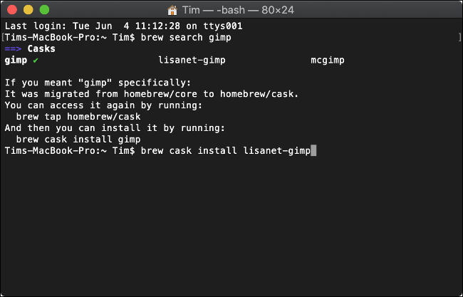 Instalação de software com Homebrew para macOS