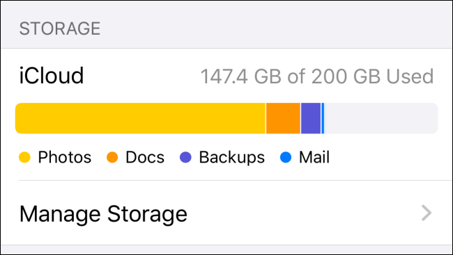 Gerenciamento de armazenamento iCloud no iPhone