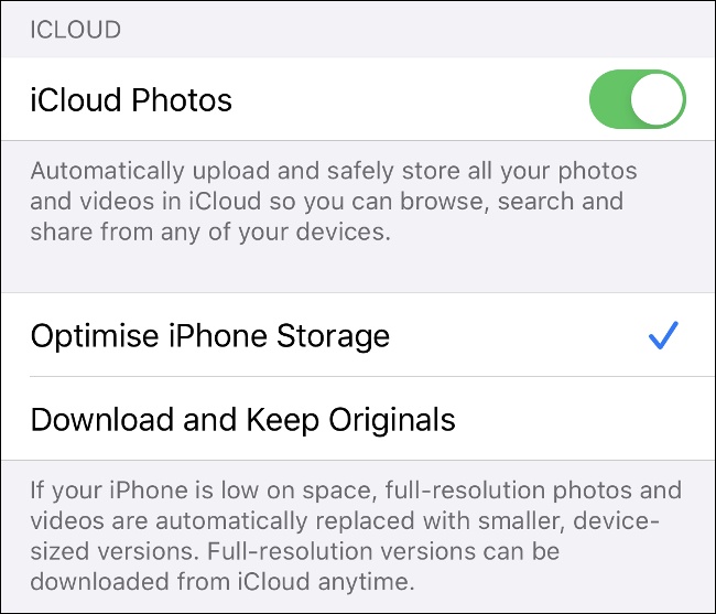Ative a opção "Fotos iCloud" no iOS,