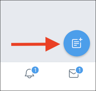 Toque no ícone Nova lista na versão móvel do Twitter.