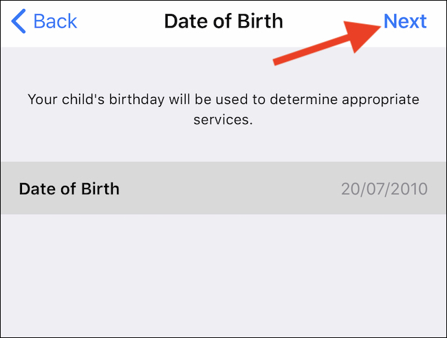 Digite a data de nascimento.  Toque em Próximo