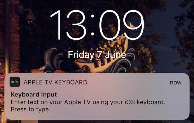 Toque na notificação do teclado