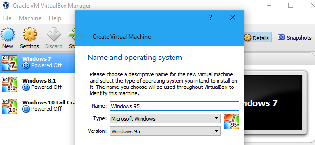windows 95 virtualbox