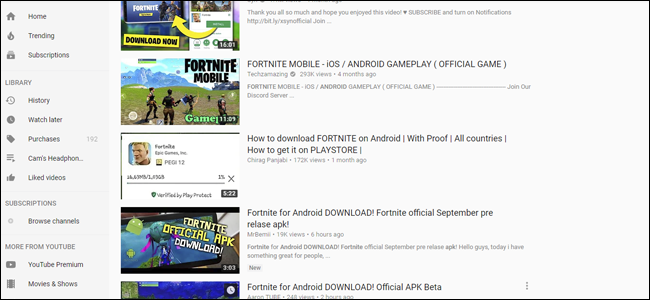 fortnite falso, youtube, fortnite, fortnite para android, 