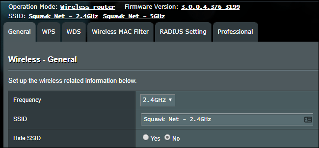 Configurações de SSID de Wi-Fi em um roteador sem fio