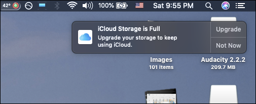 Notificação de armazenamento iCloud extremamente irritante