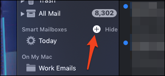 macOS Mail nova caixa de correio inteligente