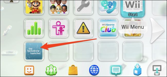 Canal do Wii U Homebrew Launcher na tela inicial