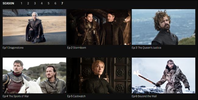 Episódios de Game of Thrones para streaming no site da HBO