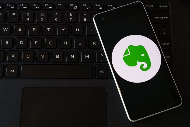 Logotipo do Evernote em um telefone