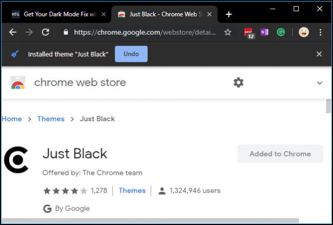 Tema Just Black para Chrome