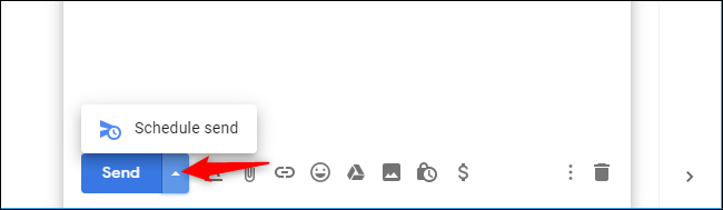 Botão de agendamento de envio no Gmail na versão desktop do Chrome