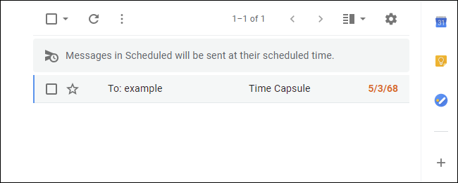 Lista de e-mails programados no Gmail no Google Chrome