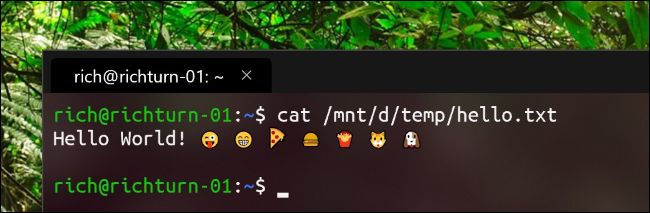 Novo aplicativo Windows Terminal mostrando emoji