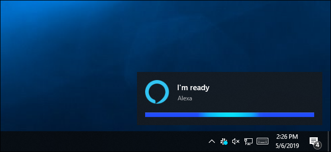Notificação de escuta do Alexa no Windows 10