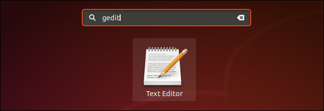 Iniciar gedit a partir do menu de aplicativos na área de trabalho GNOME do Ubuntu